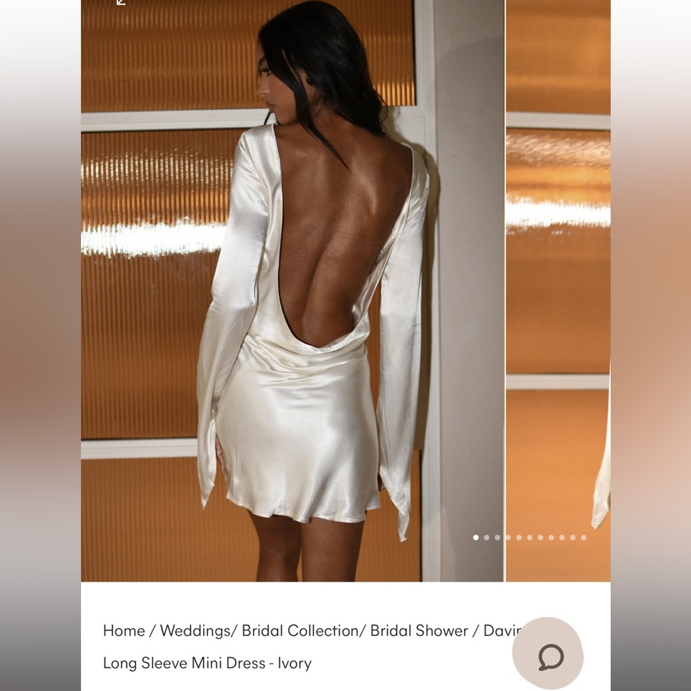 Meshki Davina Backless Ivory Mini Dress